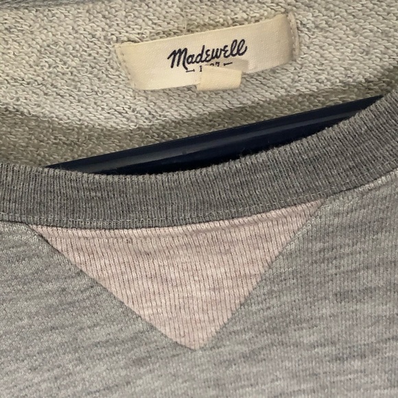 Madewell Gray Pink Crewneck Sweater Sweatshirt - Picture 4 of 6